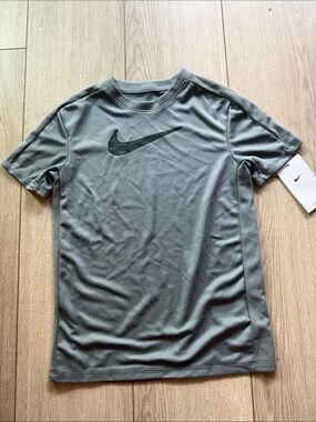 Nike kids Grey Athletic Short Sleeve Tee with Swoosh